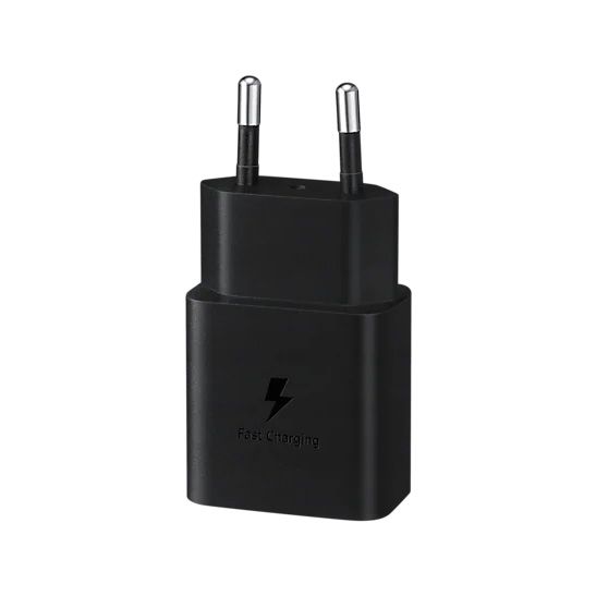 Зарядное устройство сетевое Samsung EP-T1510X, кабель USB Type-C, 15Вт, черный— фото №1