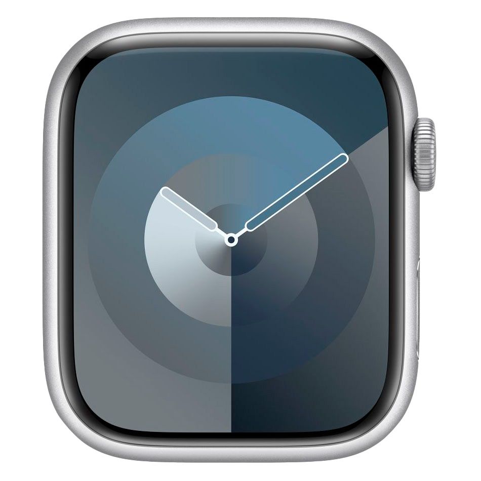 Apple Watch Series 9 + Cellular  (корпус - серебристый, 45mm ремешок Sport Band штормовой синий, размер M/L)— фото №1