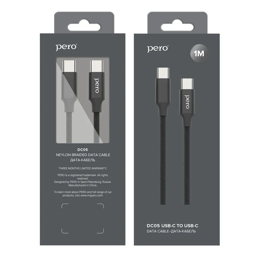 Кабель PERO Lightning / USB-C, 1м, черный— фото №2